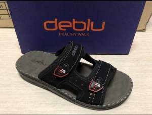 รองเท้าสุขภาพแตะสวม 2 ตอน ผู้ชายพื้นเย็บจริงแบรนด์Debluรุ่น M808 สีดำและสีน้ำตาล มีเก็บปลายทางคะ