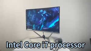All In One PC Computer Curved Screen Complete Full Set Gaming PC Build in CPU Desktop PC Windows 10 Pro & Microsoft Office with Wireless keyboard and Mouse