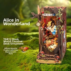 Robotime | Alice in Wonderland Bookend DIY Model Puzzle Handmade Gift