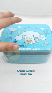 Sanrio Stainless Steel 2-Layer Lunch Box – Cute & Leak-Proof Bento Box for Kids & Adults Cinnamoroll My Melody Kuromi