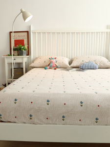 Pure Cotton Fleece Bed Canopy Autumn Winter Thickened Simple Cotton Bedding Mattress Protector Single Piece Flannel Bed Cover