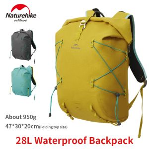 Naturehike 28L Waterproof Backpack IPX7 Large Capacity Dry Wet Separation for Hiking Camping Outdoor River Rafting Storage Bag