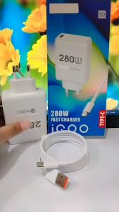 Charger HP VVO iQOO 280W Fast Charger Adapter + Kabel USB Quick Charge 3.0 Support Fast Charging