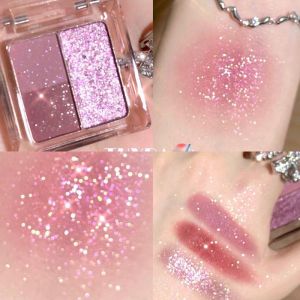Phấn Mắt Màu Tím Ice Grape Powder Flash Bling Portabel Swelling Reduction Pure Desire Grey Pink Tint Three Color Eye Shadow