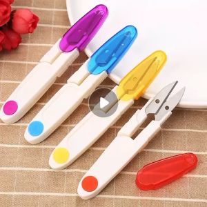 1 pcs ด้ายเลื่อนพลาสติก จักรเย็บผ้ากรรไกรตัดเย็บปักถักร้อยเครื่องตัดด้ายแบบพกพา