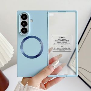 Color Skin Feel PC Magnetic Case for Samsung Galaxy Z Fold 8 Ultra 7 6 5 for Magsafe Wireless Charging Screen Film Protect Cover