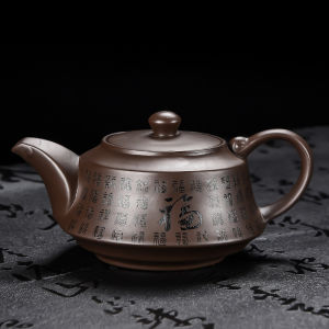 ท่อน้ำชาแบบมือทำจากดินเผาสีม่วง ท่อน้ำชาแบบมือทำขนาดเล็กแบบใช้ในบ้าน ท่อน้ำชาแบบมีจับจีบป้องกันความร้อน สีสันสดใส สไตล์จีน