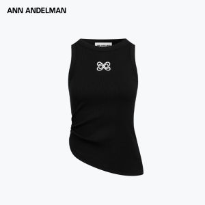 ANN ANDELMAN | White Asymmetric Ruched Tank Top