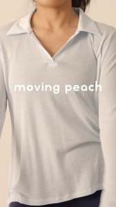 Moving Peach Women Sports Long Sleeve V-neck Lapel Side Slit At Wrists Loose & Comfortable Yoga Top Pilates Gym Dance Daily Wear CSV