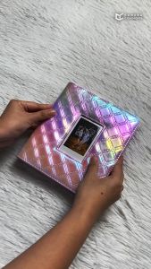 CLEARANCE Caiul 288 Sheets Mini Photo Album Hollow Iridescent Silver Pink