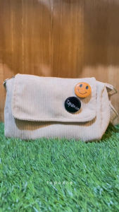 82 Shop Tas Selempang Wanita Raya Slingbag Korea Style Local Brand Korduroi Free 2 Pin Random