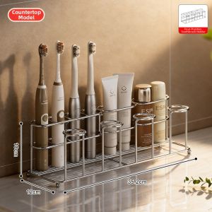 BANGJIE | Wall Mounted Drill Free Toothbrush Organizer