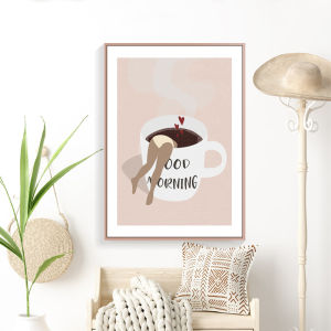 Nordic Ins Style Coffee Shop Restaurant Living Room Sofa Background Wall Art Paintings Modern Minimalist Cup Theme Decorative Pictures
