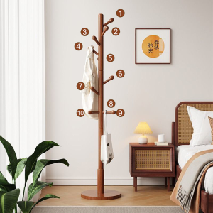 AIMUKE | Multifunctional Solid Wood Free Standing Coat Rack
