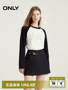 Only Autumn College Style Pure Color A-Line Mini Skirt Womens Partial Body Concealing Slimming Skirt High Waist Short Skirt