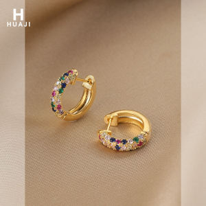 Mini Flower Trace Colorful Zirconia Earrings Womens Commuter Fashion Jewelry Small Batch High-End Sensation Ear Cuffs