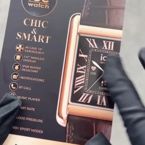 Ice-Watch ICE Smart KS 2.0 Rectangular 1.41 - Rose Gold - Brown Croco | Bluetooth | AMOLED Display | Leather Strap | SmartWatch
