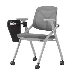 Modern Minimalist Training Chair with Writing Board Foldable Office Meeting Table Chair Backrest Adjustable Armrests No Adjustment