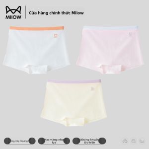 Quần lót bé gái MiiOW bằng lụa kiểu quần bốn góc không đường may kháng khuẩn
