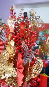 CHẬU HOA ĐÀO ĐÔNG ĐỎ CẮM SẴN BÌNH HOA ĐÀO ĐÔNG ĐỎ CHƯNG TẾT