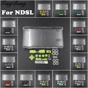 1 Set Full Buttons A B X Y L R D-Pad Cross Button + Conductive Rubber Pad + Hard Crystal Protective Case For NDSL Console