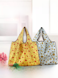 Portable Bear Winnie Environmental Protection Shopping Bag Oxford Cloth Lightweight Foldable Single Shoulder Waterproof Pocket