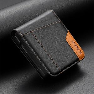 szhaiyu | Flip Leather Phone Case For Samsung Galaxy Z Flip 8 7 FE 6 5 4 3 5G Flip7 Flip8 Wallet Card Holder Phone Bag Book Cover