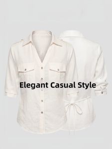 V.C.I | Elegant Stylish Cotton Linen Shirt Blouse