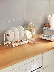 CFB ชั้นวางหม้อ ชั้นวางฝาหม้อปรับขนาดได้ ชั้นวางจาน ชั้นวางเครื่องครัว Pot storage rack ให้เก็บหม้อและกระทะได้ง่าย ชั้นวางของในห้องครัว วัสดุสเหล็ก ชั้นวางกระทะ