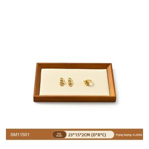 Khay Đựng Trang Sức Bằng Gỗ Oirlv Lót Nhung Trưng Bày Vòng Cổ Vòng Tay Bông Tai Nhẫn Chìa Khóa Hình Đa Giác