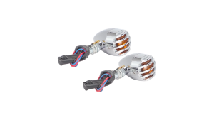 2Pcs Motorcycle Turn Signal Lights Grill Bullet Indicator 12V Amber Front Rear For Harley Cafe Racer Yamaha Suzuki