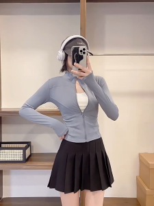 Áo khoác thể thao tay dài Luro AKL12 Kiểu Áo Khóa Kéo Phom Ôm Phù Hợp Tập Gym Yoga Chất Co Giãn