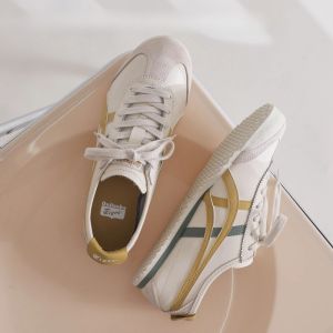 Original Tiger Shoes Classic Beige/cream Yellow/gray Green Mens and Womens Leather Anti-slip Wear Comfortable Casual Sneakers 1183A201-120