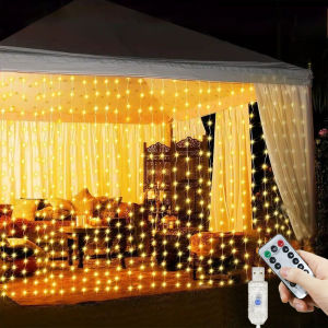 USB LED Curtain String Lights Fairy Remote Control 8 Modes Garland Lamp for Bedroom Holiday Gifts Wedding Birthday Garden Decor