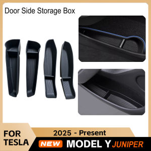 For Tesla Model Y 2025 Juniper Launch Door Side Storage Box Front Rear Model 3 Door Storage Organizer Tray Travel Accessories