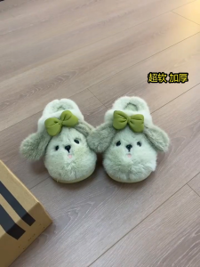 Dép Bông Dễ Thương Cho Nữ Mùa Đông 2025 Dép Bông Đế Dày Thời Trang Trong Nhà Cho Trẻ Em Và Người Lớn Dép Bông Mềm Mại Thoải Mái