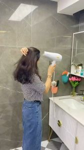 Wall-mounted Hair Dryer Holder ABS Bathroom Shelf Storage Hairdryer Holder Rack Organizer For Hairdryer Bathroom Organizer