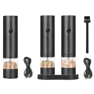 [Vodool Brand Center] Electric Salt and Pepper Grinder One Hand Automatic Operated Spice Mills for Home Restaurant Use