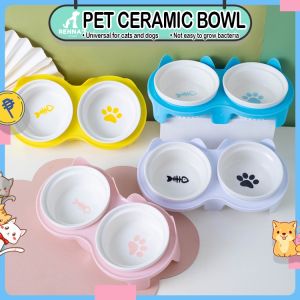 Rennas Ceramic Cat Bowl With Stand Dog Bowl For Cat Bowl For Dog Pet Bowl Ceramic Cat Food Bowl