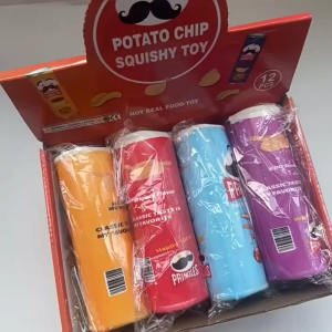 Pringles Can Squishy Random Color Simulation Snack Slow Rising Stress Relief Fidget Toy Viral Soft Squishy Toy for Kids Adults Stress Reduction薯片桶捏捏 颜色随机仿真零食慢回弹解压捏捏乐发泄玩具 网红软捏捏 儿童成人减压趣味小玩具
