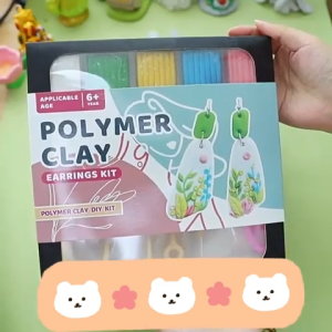 🔥HOT🔥 Non-Toxic Polymer Clay Earrings Making Kit for Beginners Safe Soft DIY Clay Craft for Kids Girls Teens Creative Art Project Gift for Daughter