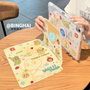 Acrylic Transparent Protective Case for Xiaomi Tablet 7Pro 11.2 Inch Detachable X720 Rotation Cartoon Design Anti-Fall