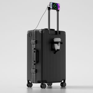 Gladys Aluminum Frame Luggage 20 Inch Travel Suitcase Leather Bag Men Large Capacity Pull Rod 29 Inch Solid Password Box Women