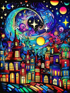 HUACAN Diamond Mosaic Castle Landscape Full Square Round Drill Rhinestones Pictures Painting New Collection Starry Sky Moon