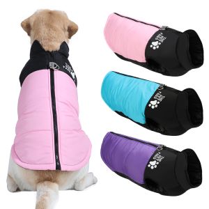 Warm Pet Clothes for Winter Reflective Print Puppy Jacket For Large Dogs Pets With D-ring  Waterproof Labrador Retriever Costume