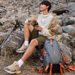 CAMEL 40L Outdoor Lovers Hiking Backpack Multifunctional Trekking Pack Camping Travel Backpack Mountaineering Climbing Knapsack Rain Cover Include