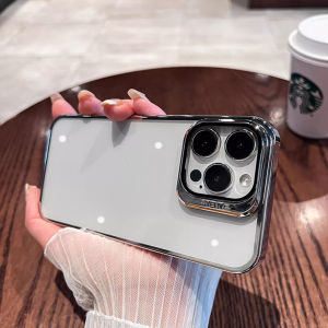 Integrated Shield Phone Case Stand Compatible with Apple 16 iPhone 14 pro Max 13 Transparent Electroplated High-End Magnetic Attraction Full Lens Protection Dustproof Anti-Fall