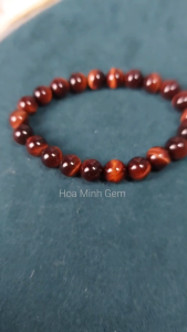 Vòng tay Mắt Hổ màu nâu đỏ 8 li chất đá 4A Hợp Mệnh Hỏa Mệnh Thổ | Hoa Minh Gem