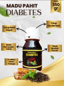 (1 Botol ) Madu Pahit Diabetes kemasan 350gram dengan komposisi HitamDaun InsulinHabbatusauda dan Daun Sambiloto