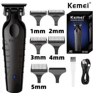 Kemei 2299 Barber Cordless Hair Trimmer 0mm Zero Gapped Carving Clipper  Professional Electric Finish Cutting Machine